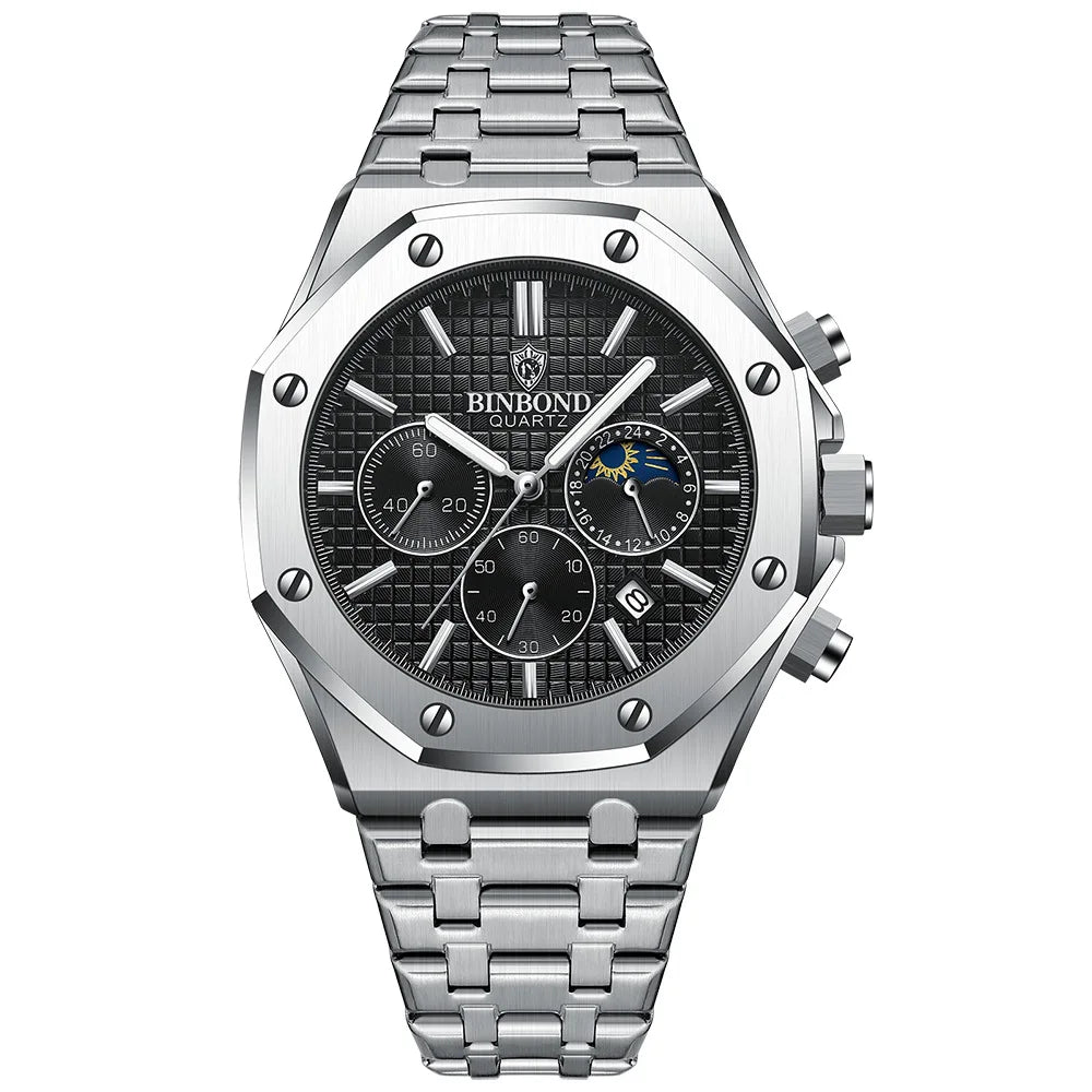 Luxury Stainless Steel Men’s Watch – Bold Design, Built for Performance Stones Men