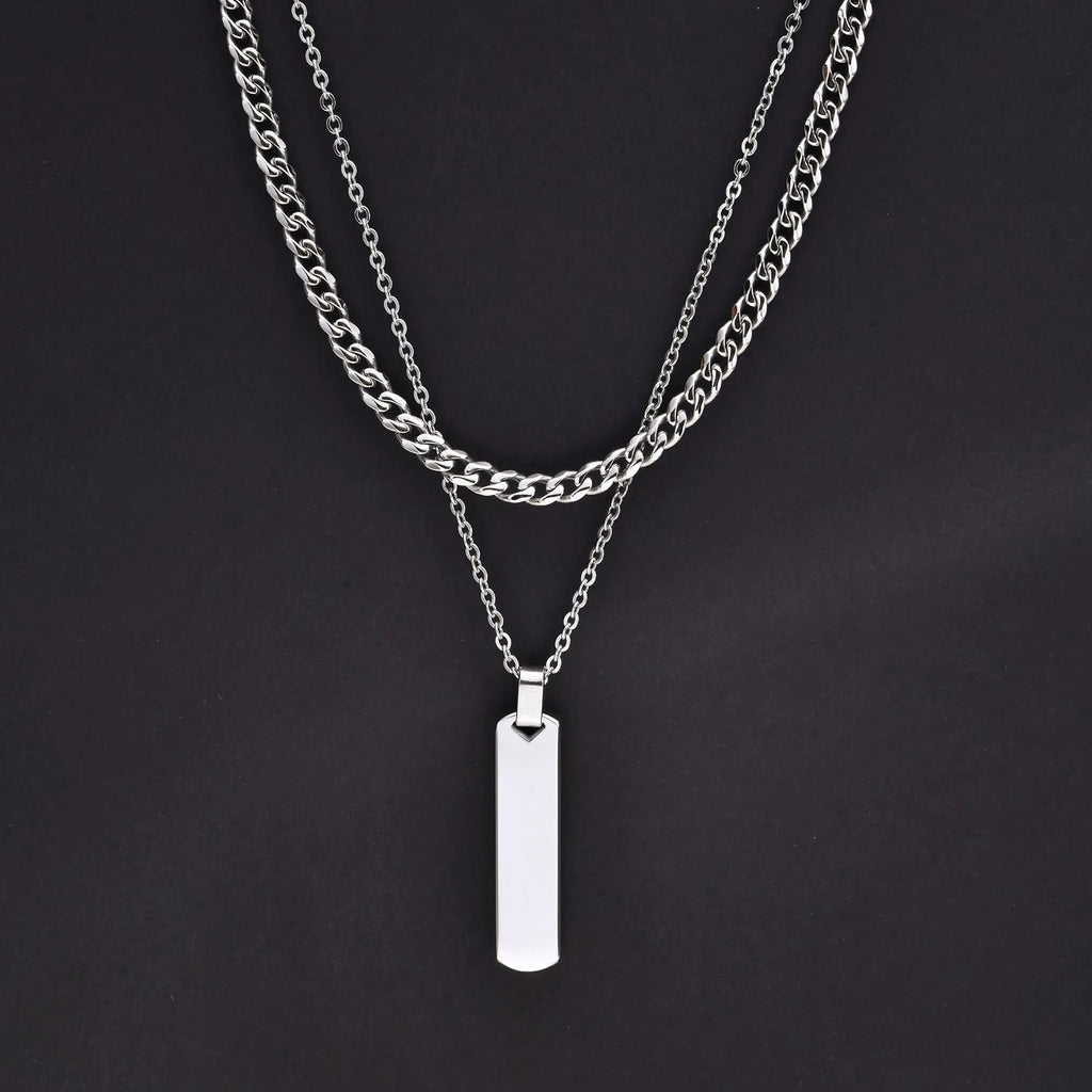 Necklaces for Men Boys,Stainless Steel Cuban Chain Twisted Rope Chain Collar Stones Men