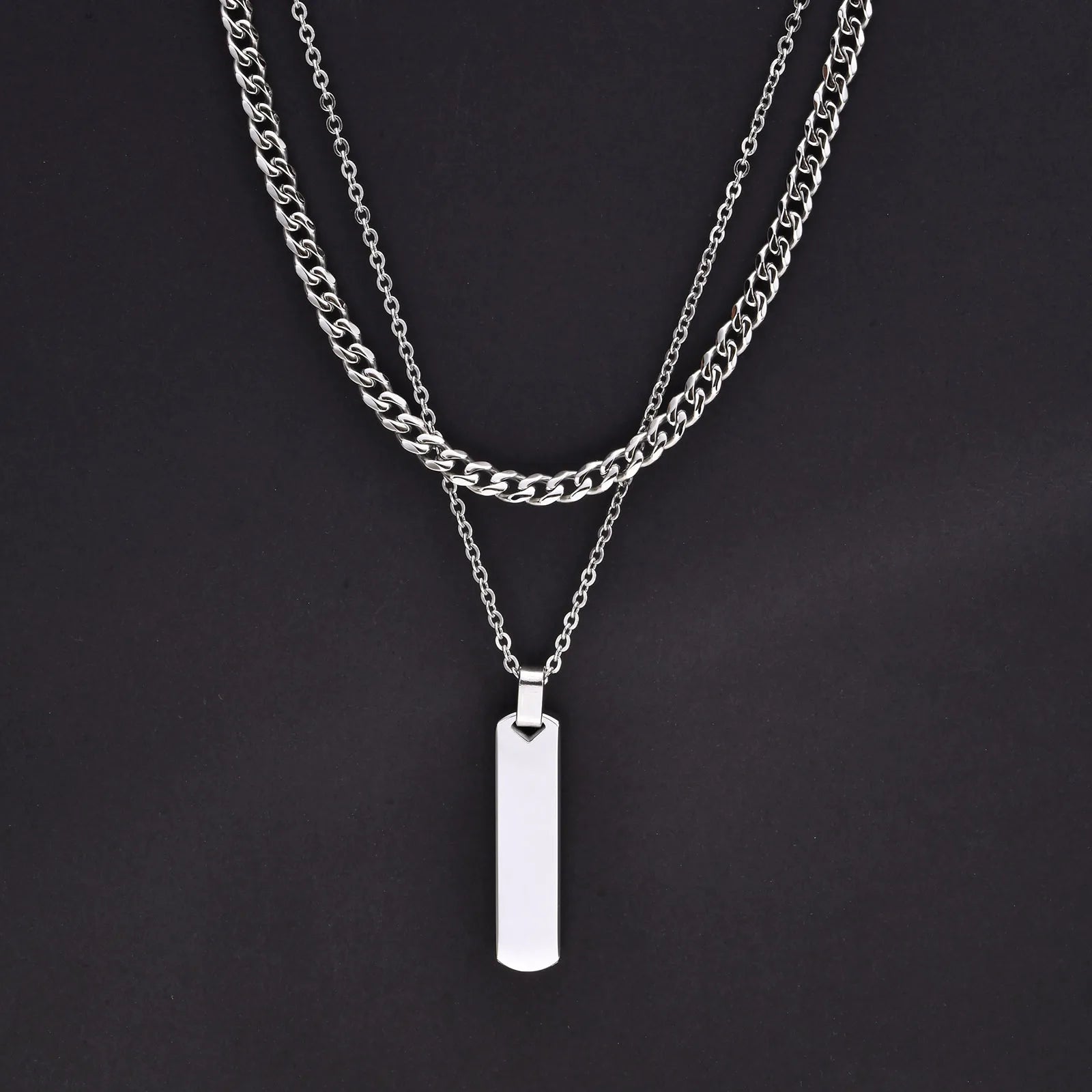 Necklaces for Men Boys,Stainless Steel Cuban Chain Twisted Rope Chain Collar Stones Men