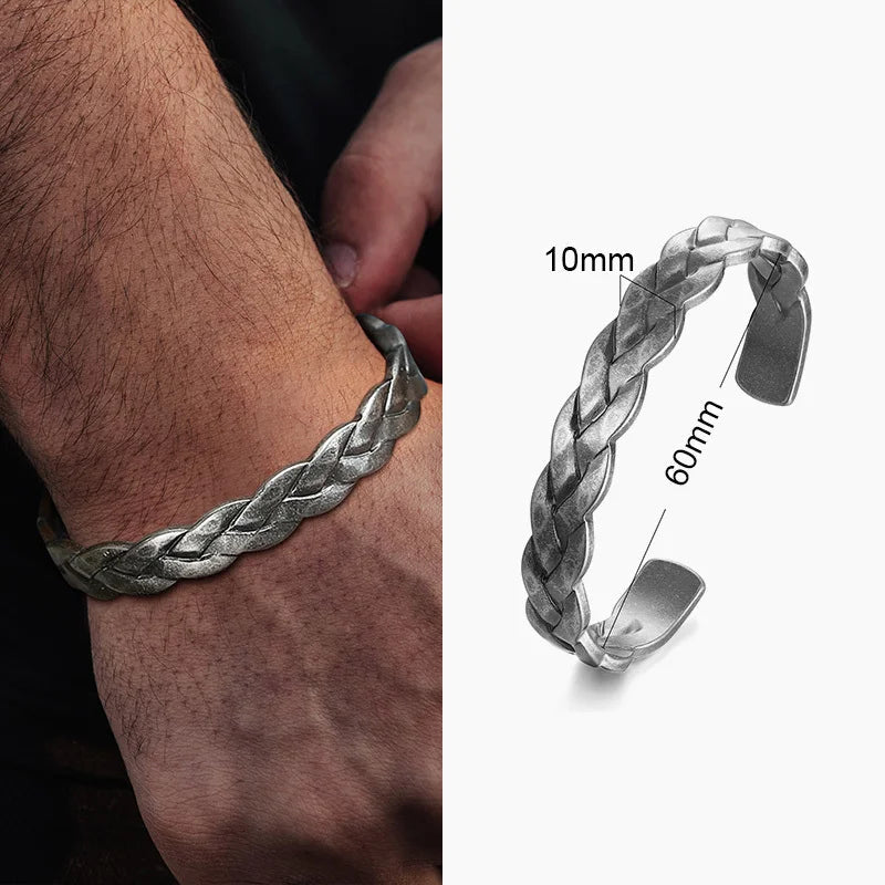Retro Viking Cuff Bracelet – Rugged Style. Timeless Strength. Stones Men