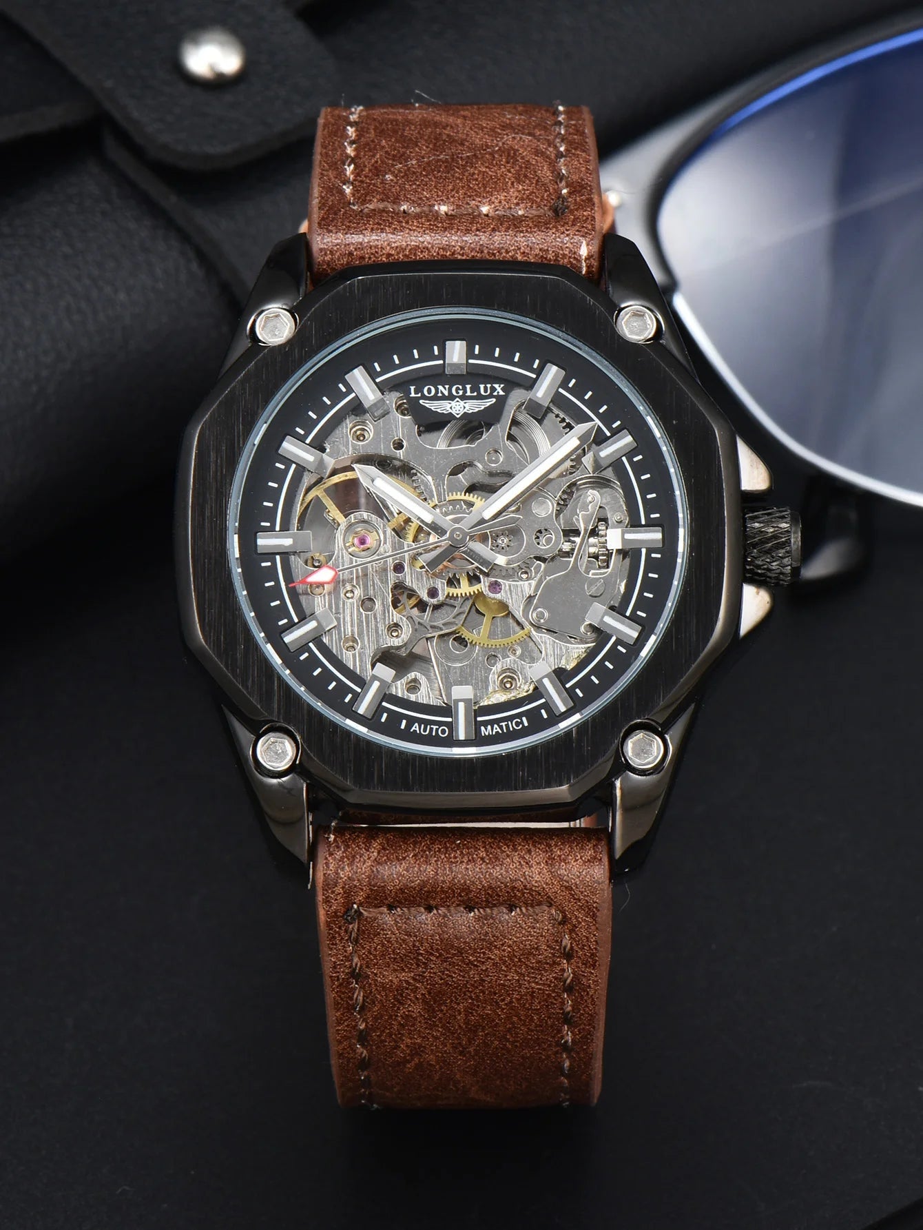 LONGLUX™ Automatic Skeleton Watch – Bold Engineering. Effortless Style. Stones Men