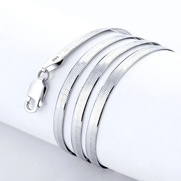Chain Necklace  Luxury wedding party - Sterling Silver 4MM Blade Stones Men