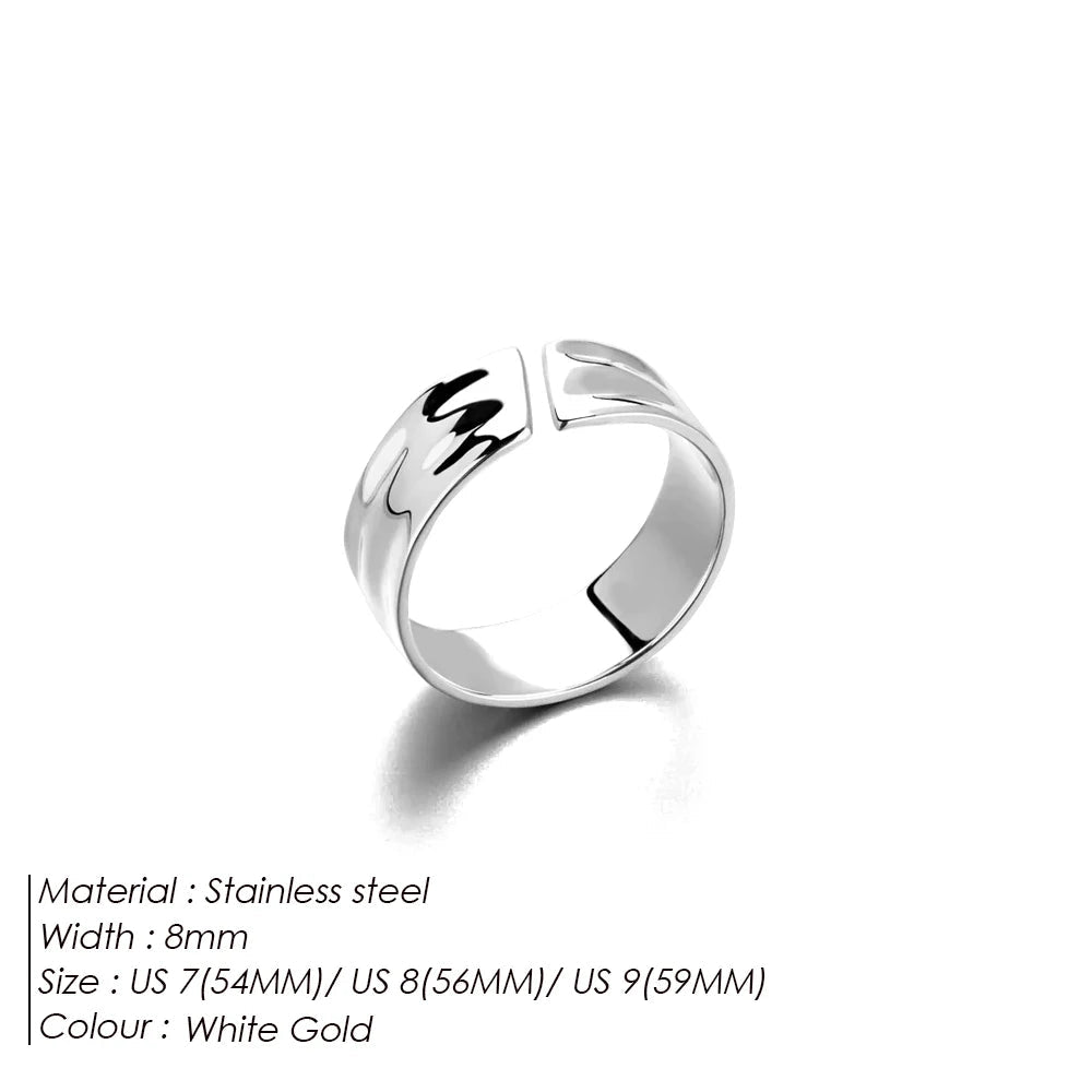 Gold-Plated Wide Ring – Punk Edge. Timeless Shine. Stones Men