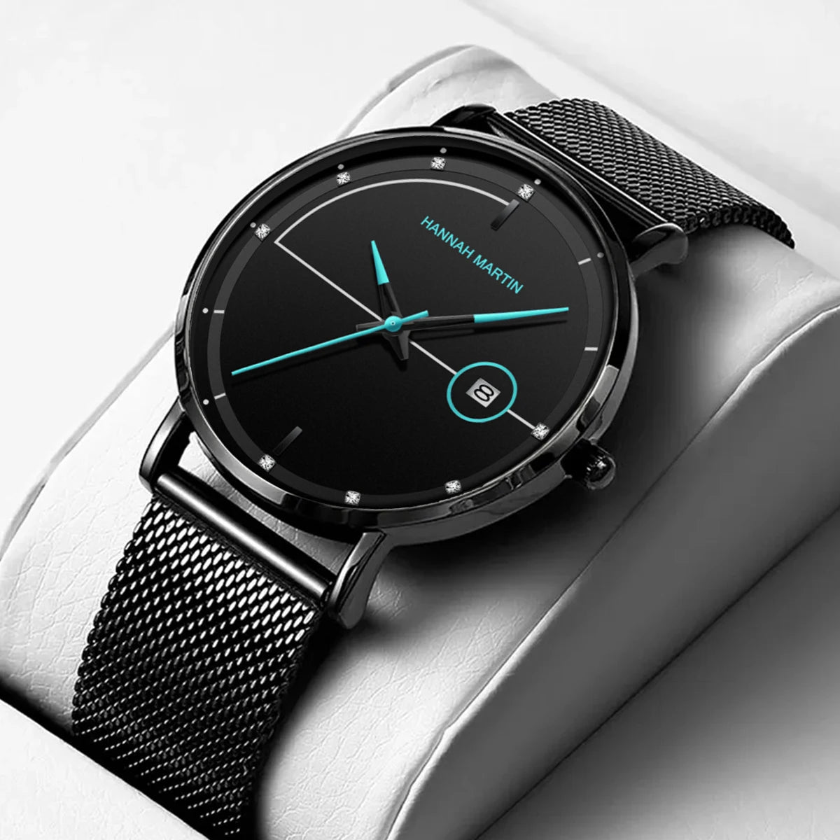 Blue-Black Mesh Quartz Watch – Clean Design. Global Precision.