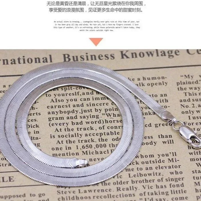Chain Necklace  Luxury wedding party - Sterling Silver 4MM Blade Stones Men
