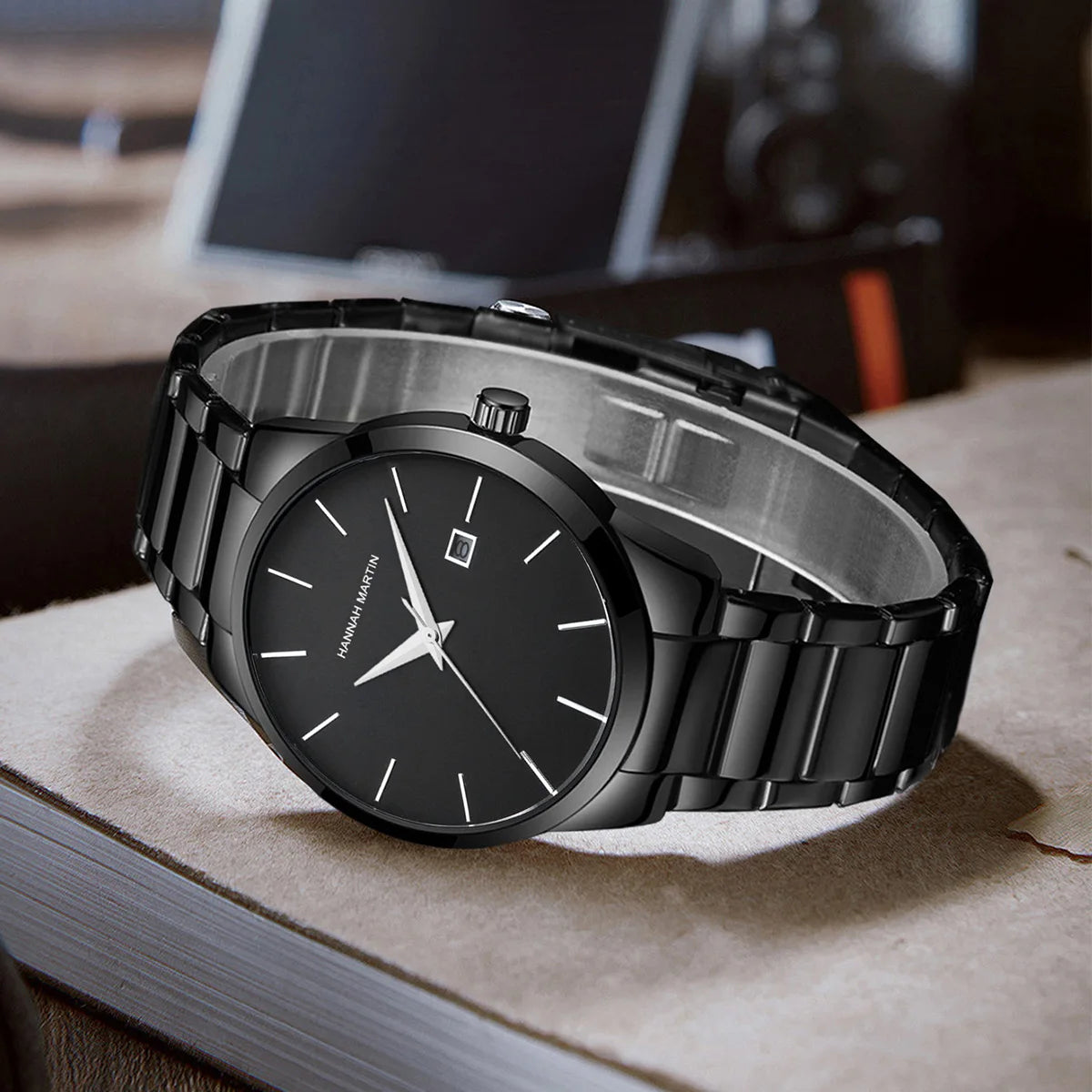Men Watch Top Brand Luxury Calendar Stainless Steel Quartz Fashion Business Stones Men