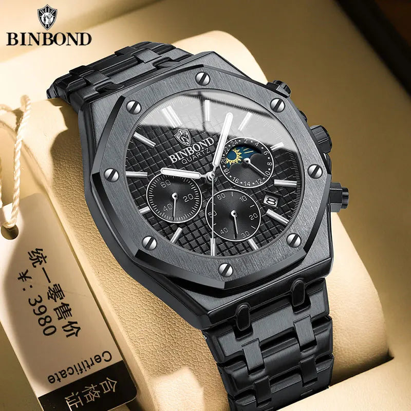 Luxury Stainless Steel Men’s Watch – Bold Design, Built for Performance