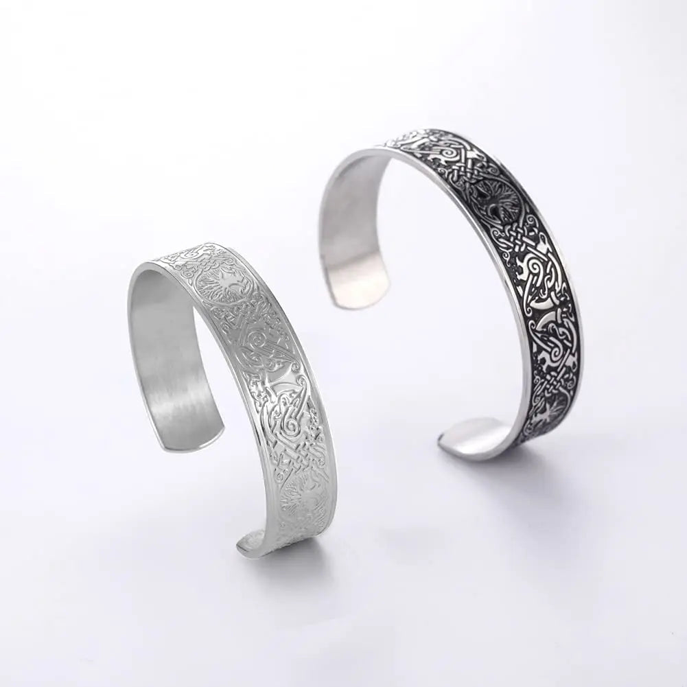 Viking Tree of Life Cuff Bracelet – Strength. Wisdom. Legacy Stones Men