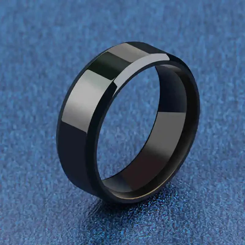 Matte Black Stainless Steel Ring – Bold Commitment. Timeless Style. Stones Men