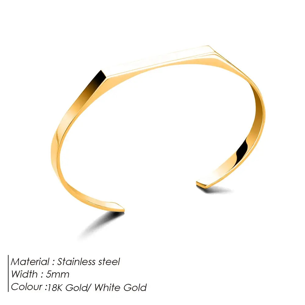 Minimalist Heptagon Bracelet Stainless Steel Bracelet Gold Plated Minimalist Bracelet for Men and Women