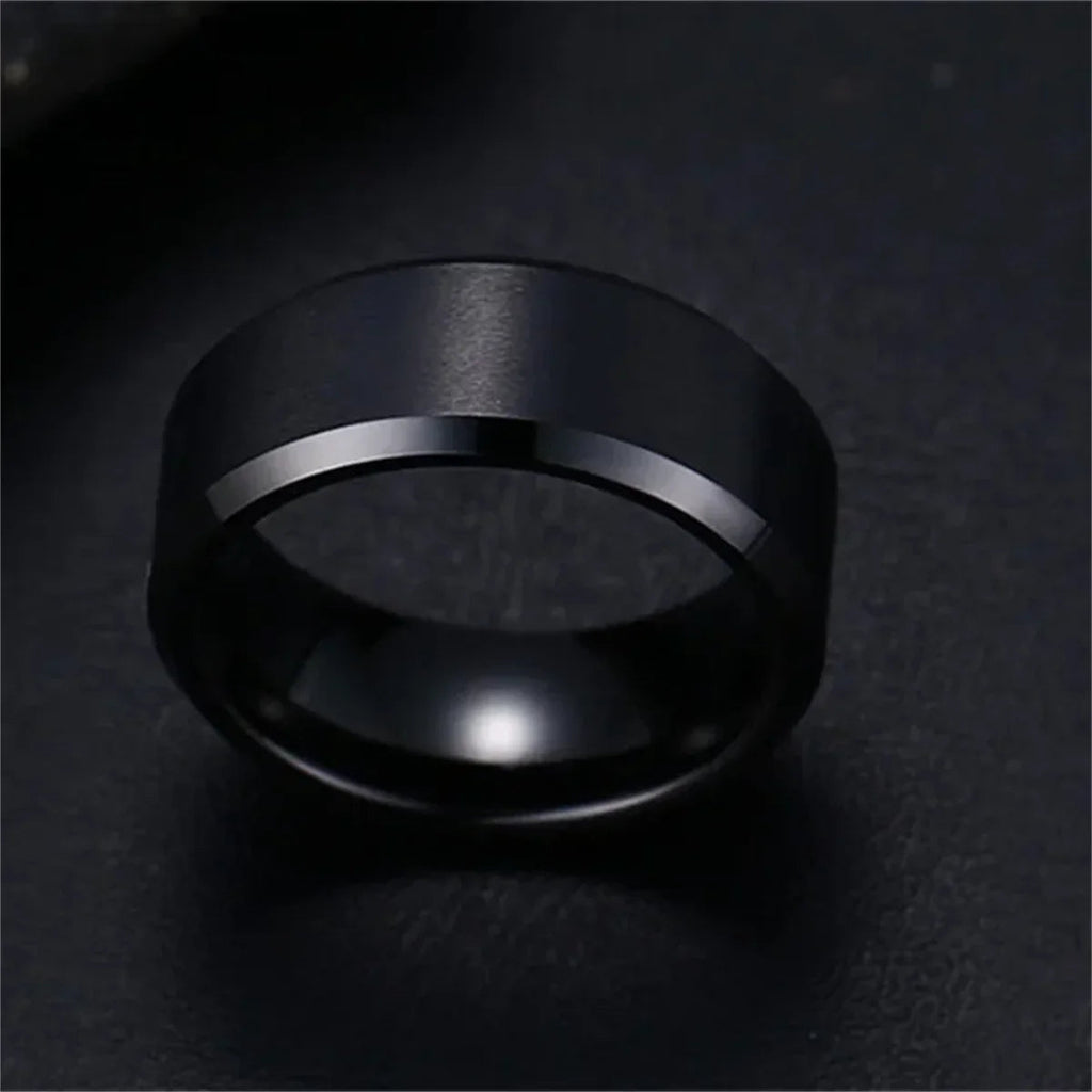 Matte Black Stainless Steel Ring – Bold Commitment. Timeless Style. Stones Men