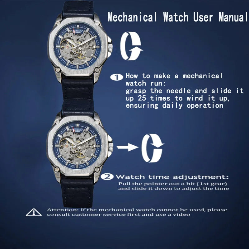 LONGLUX™ Automatic Skeleton Watch – Bold Engineering. Effortless Style. Stones Men