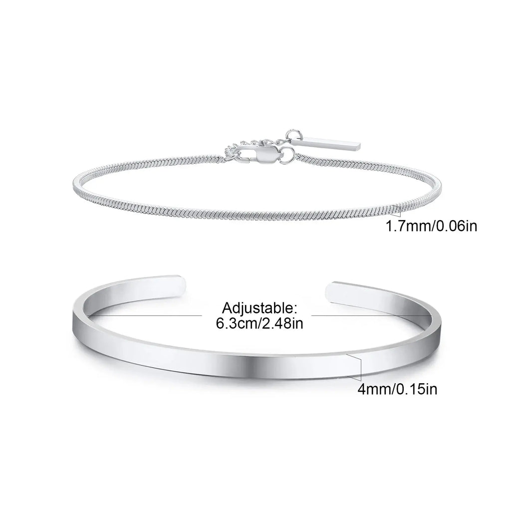 Conjunto de pulseiras masculinas de aço inoxidável Vnox, braceletes abertos empilhados, pulseira de corrente de cobra preta, joia para presente